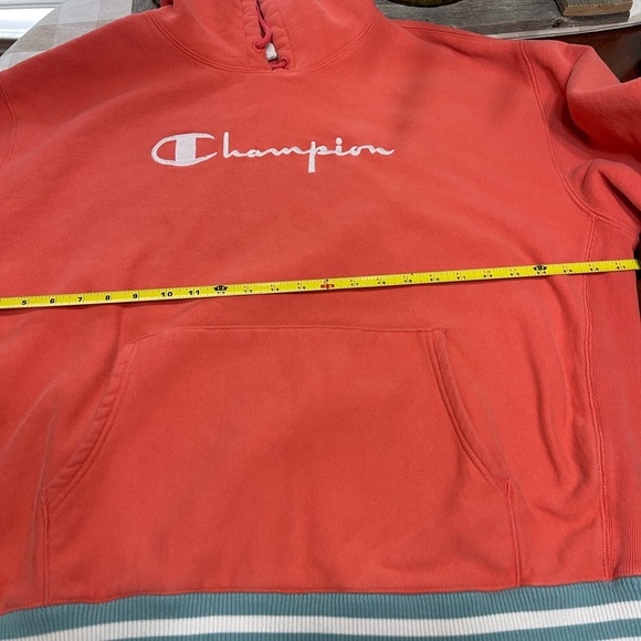 Vtg Champion Hoodie Embroidered Sweatshirt Reverse Weave Retro Coral - Picture 5 of 8